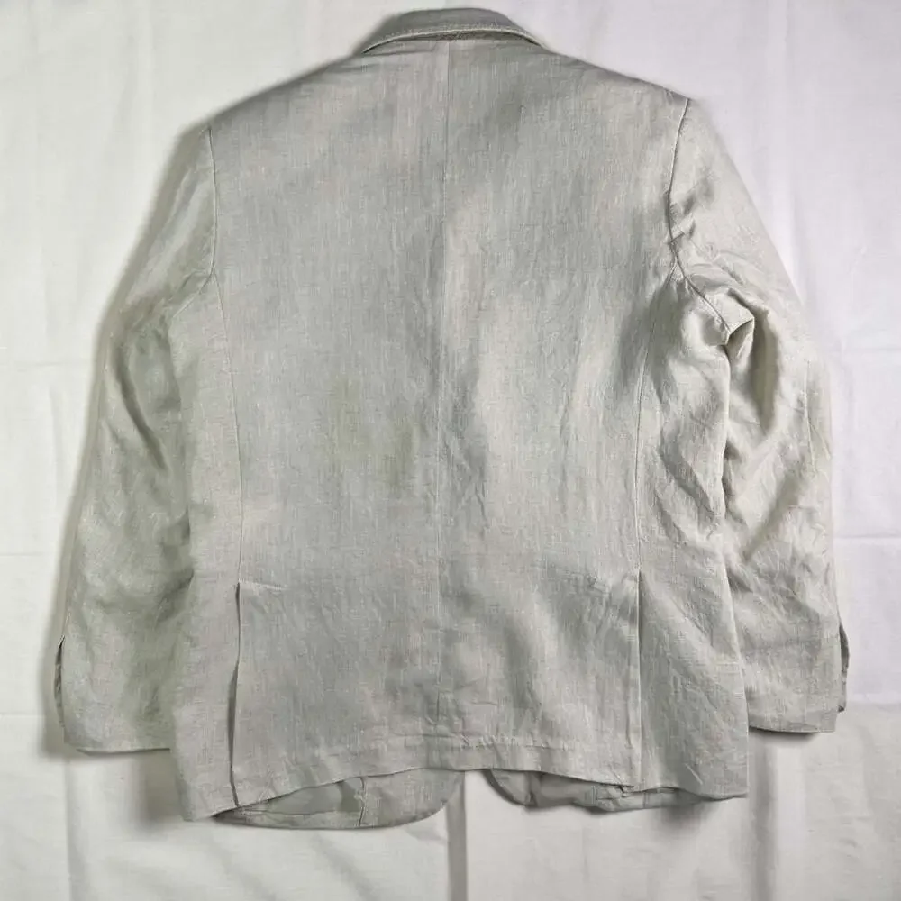 Linen Club Room Luxury Men’s Large 100% Linen Blazer Sport Coat Beige Tan